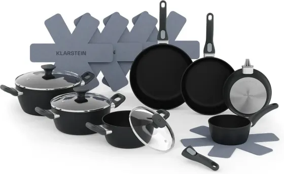 Klarstein Noto Endurance, Набір каструль та сковорідок Z Kutego Aluminium, Ergonomiczne Uchwyty, скляні Киев