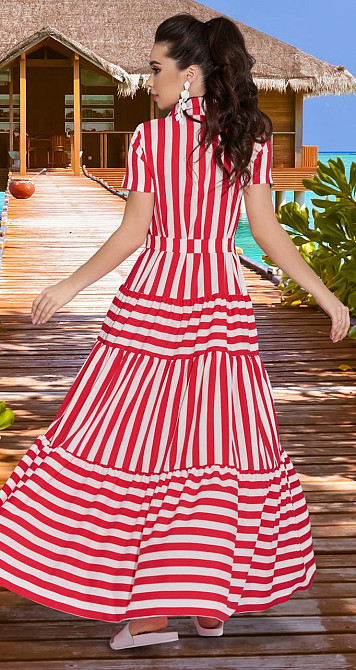 Лёгкое платье в полоску с оборками (42) Киев - изображение 4