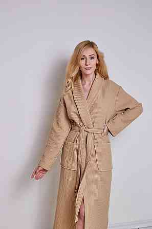Халат вафельний Ideal Textile довгий бежевий (56860639) Чернівці