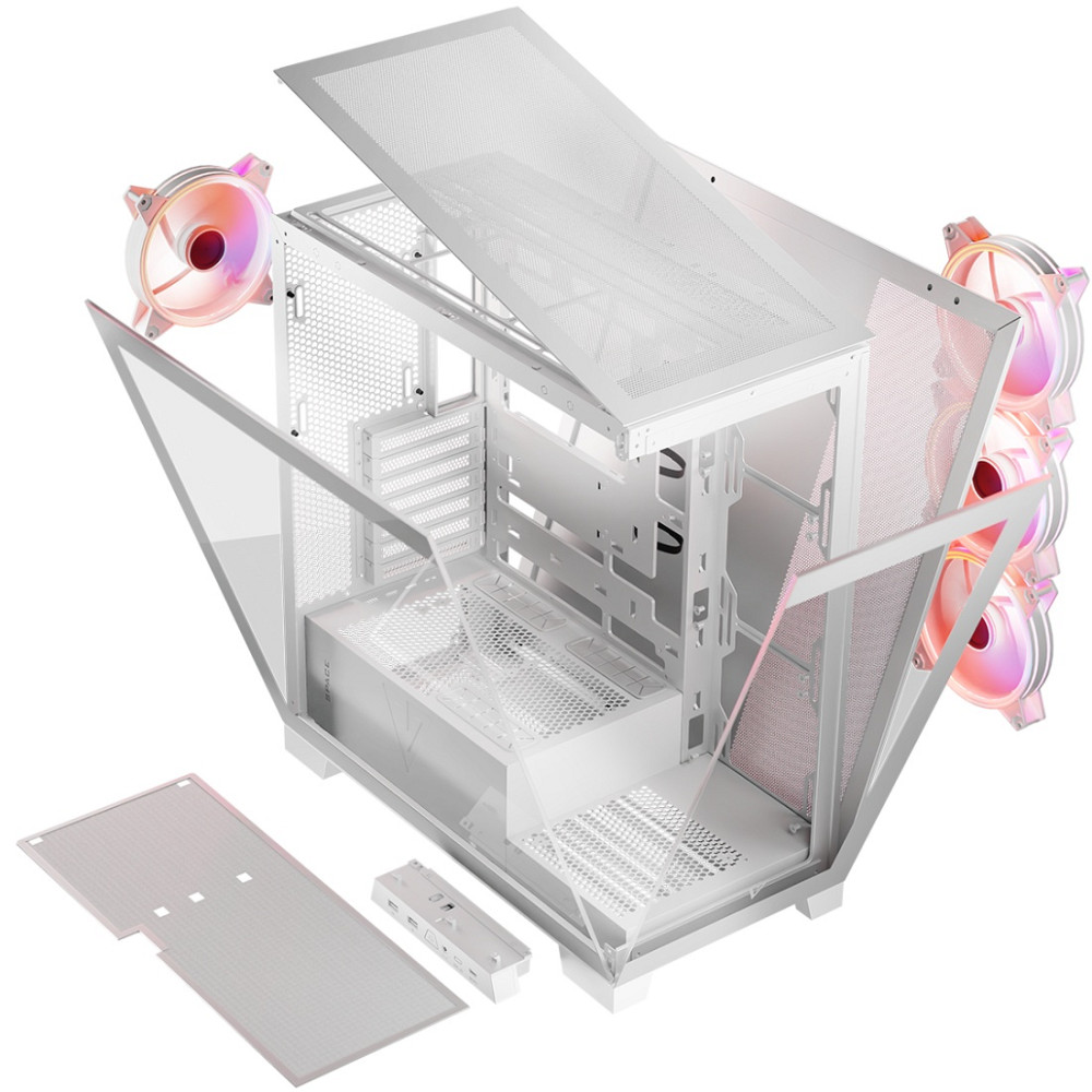 Корпус Modecom VOLCANO SPACE APEX ARGB 4x140mm fans MIDI USB 3.0x2+TYPE-C WHITE без БЖ ATX Вінниця - фото 15