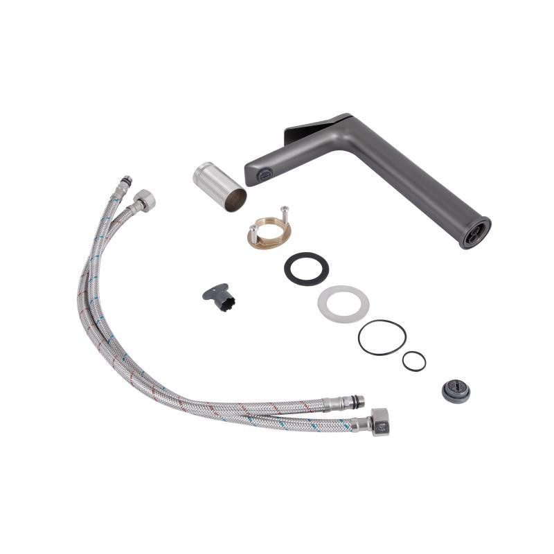 Смеситель для раковины Qtap Presto QTPRE269GRP45582 (k35), однорычажный, высокий, Graphite Харьков - изображение 4