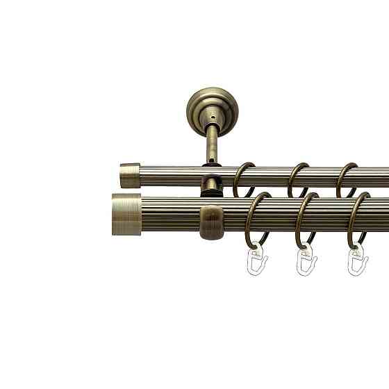 Карниз Orvit Заглушка металевий дворядний відкритий рифлена труба кільце металеве Антик 25\16 мм 300 см Львов