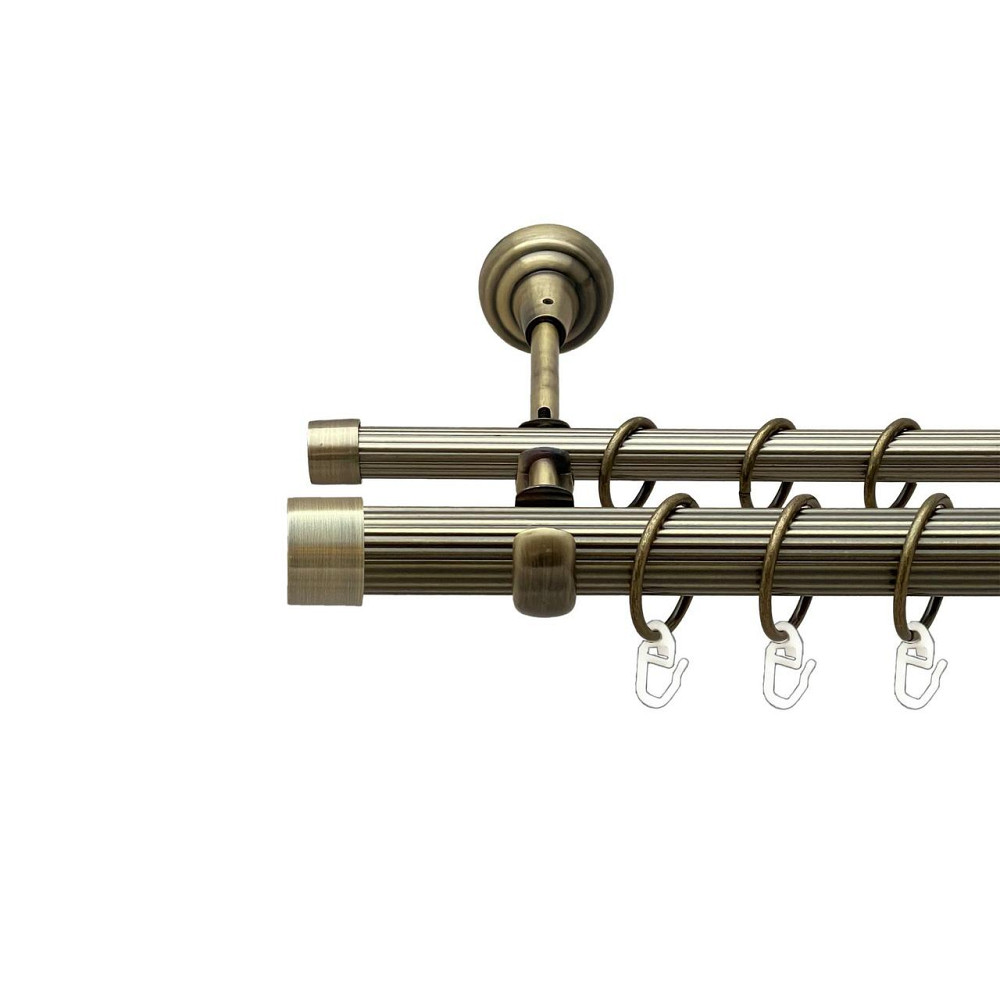 Карниз Orvit Заглушка металевий дворядний відкритий рифлена труба кільце металеве Антик 25\16 мм 300 см Львов - изображение 1