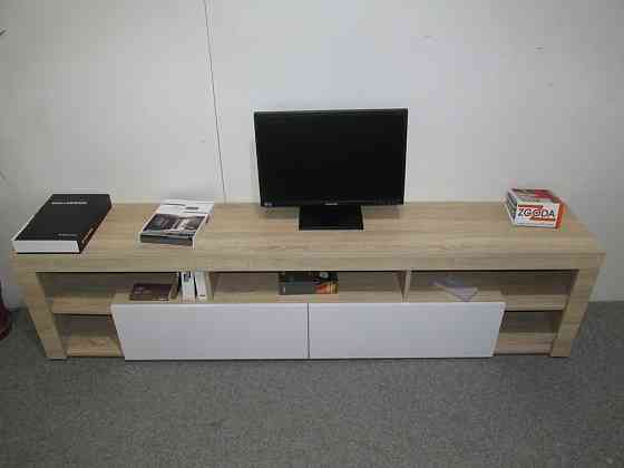 Тумба под телевизор с 5 полками М-ЗОН Джеко 200 Сонома/Нимфея Альба (белый) (MZN-031038) Днепр