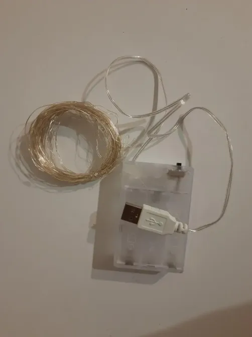 Новогодняя светодиодная лед гирлянда НА БАТАРЕЙКАХ 100 LED 10 м белый Киев - изображение 2