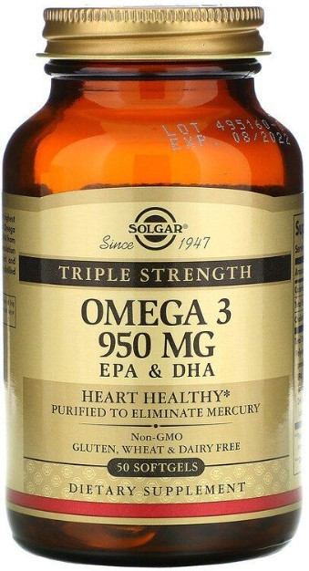 Омега-3 Solgar Omega-3 EPA & DHA 950 мг 50 капсул Київ - фото 1