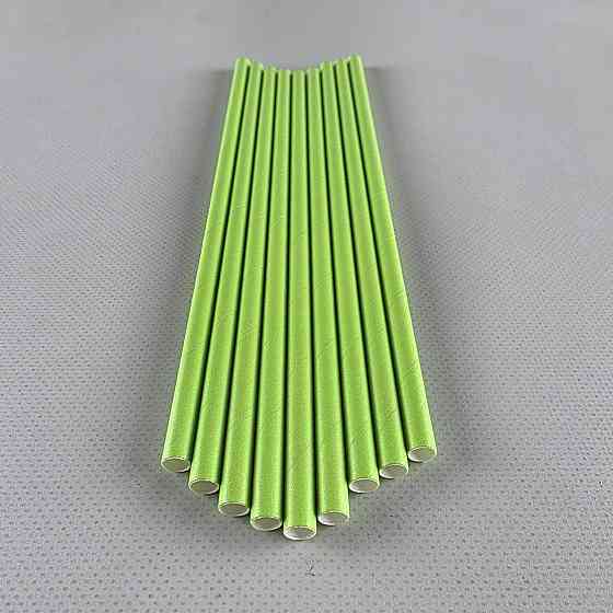 Соломка трубочка паперова Ø 5 мм 20 см Жовто-зелена (Шартрез), 25 шт. (1 пачка) Харків