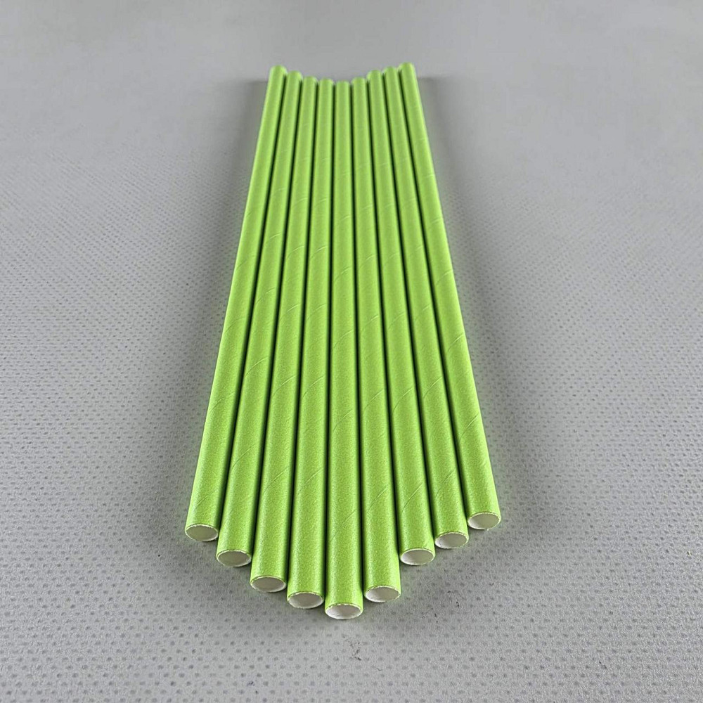 Соломка трубочка паперова Ø 5 мм 20 см Жовто-зелена (Шартрез), 25 шт. (1 пачка) Харків - фото 1