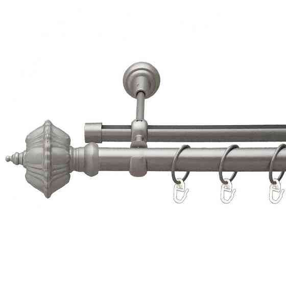 Карниз Orvit Шато металевий дворядний опозитний гладка \ профільна труба кільце металеве Сатин 25\19 мм 300 см (6452781) Львів