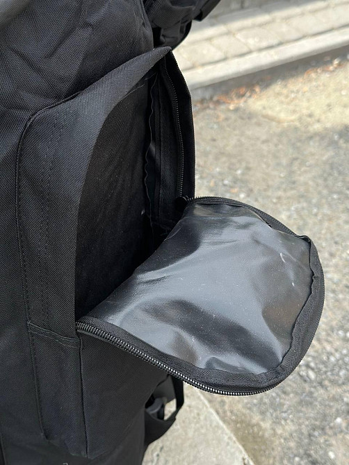 Міцний військовий рюкзак з матеріалу оксфорд, система моллі, анатомічний, чорний, 120 літрів Львів - фото 8