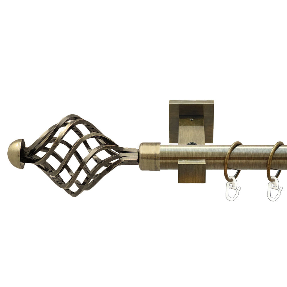 Карниз Orvit Арезо металевий однорядний техно гладка труба кільце металеве Антик 25 мм 240 см (00-00025810) Львов - изображение 1