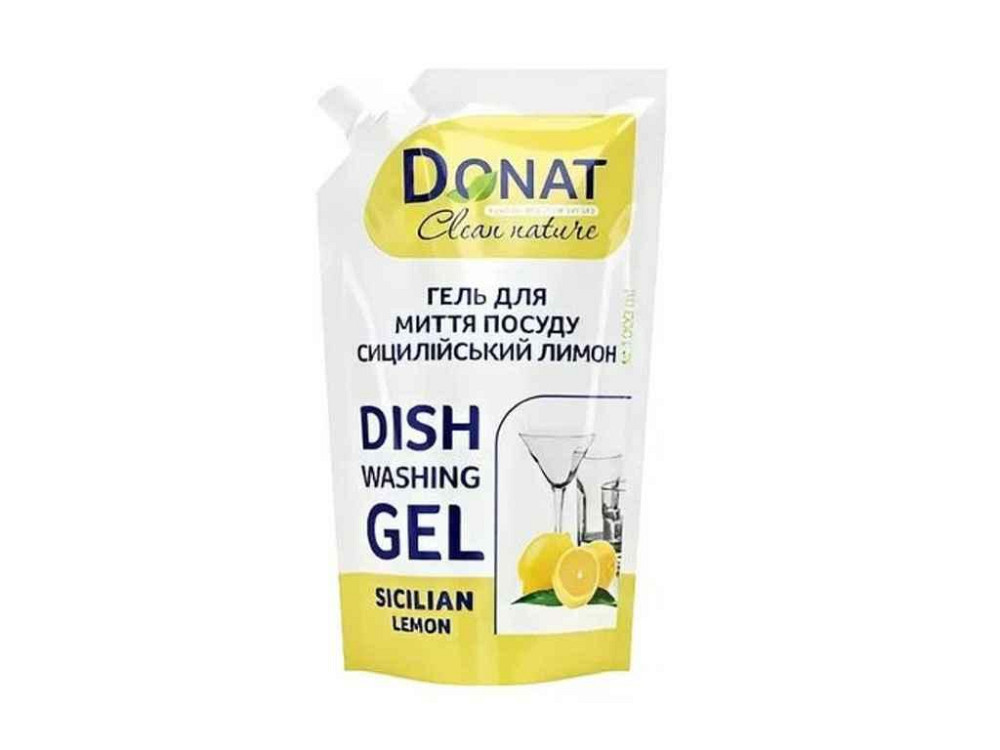 Гель для миття посуду Сицилійський лимон 1л (дой-пак) Clean Nature ТМ DONAT Київ - фото 1
