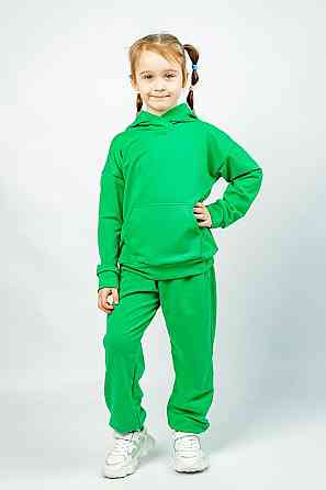 Костюм спортивный для девочек, зеленый, персиковый, двухнитка, топ Крохатушка одяг Киев