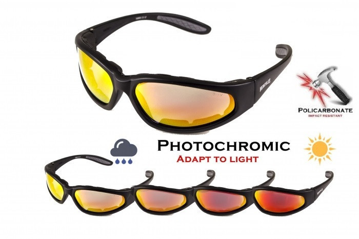 Окуляри фотохромні (захисні) Global Vision Hercules-1 PLUS Photochromic (G-Tech™ red) Anti-Fog, фотохромні дзеркальні червоні Запоріжжя - фото 1