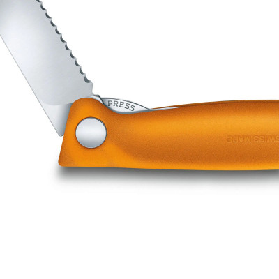 Кухонный нож Victorinox SwissClassic Foldable Paring 11 см Serrated Orange (6.7836.F9B) Винница - изображение 2