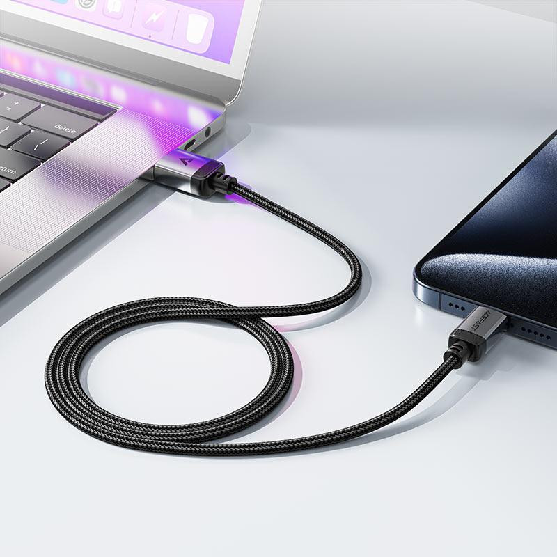 Кабель ACEFAST C20-04 USB-A to USB-C aluminum alloy charging data cable Black Одеса - фото 5