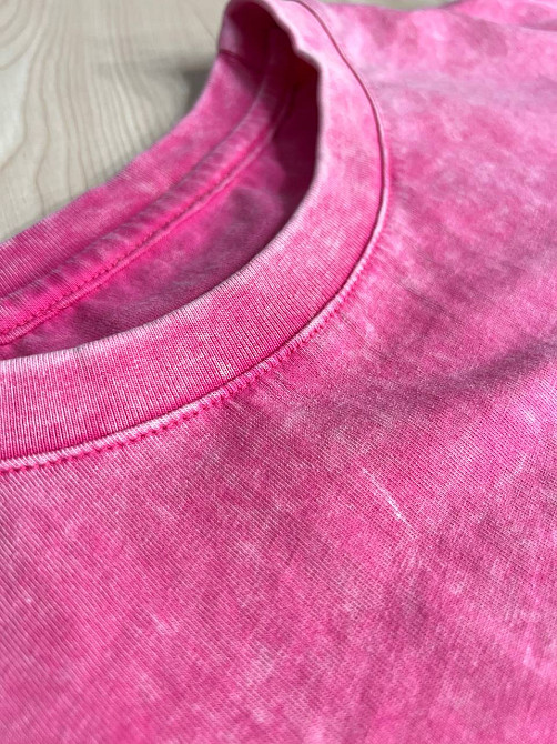 Футболка женская A-N 26030 вареная тай-дай оверсайз с вышивкой Mickey Mouse, розовый, one size Киев - изображение 6