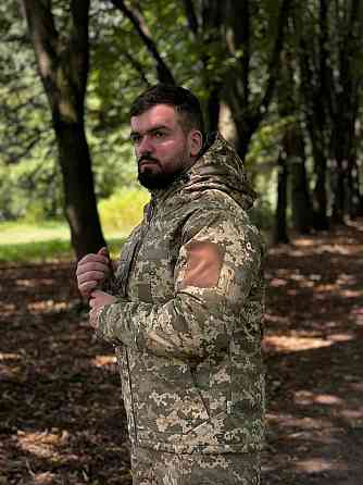 Военная зимняя водонепроницаемая мужская куртка CallDragon пиксель ММ-14 Omni-Heat с капюшоном военная WAR Львов