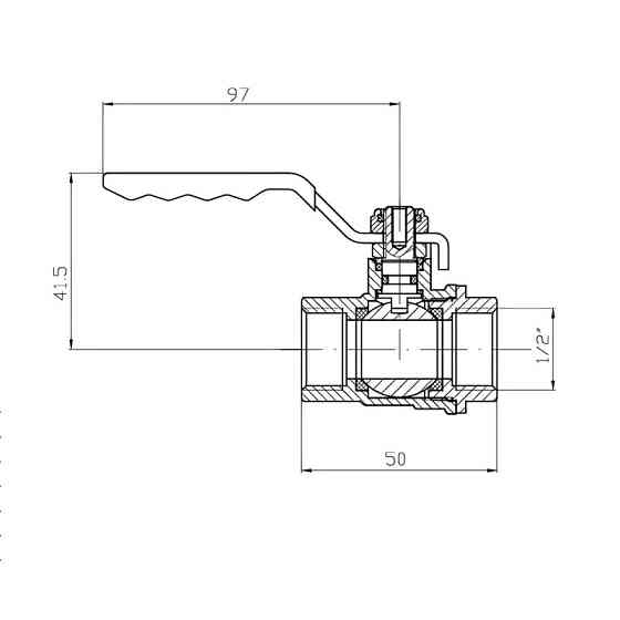 Кран кульовий ГГВ KOER EXTREME KE.214-15 - 1/2" FF ручка "важіль" червона (KR5744) Київ