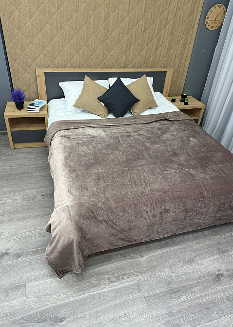 Плед-покривало Decorator WellSoft 180х210 см однотонний Лілово-сірий (87-266) Київ - фото 5