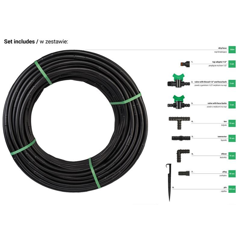 Набір для крапельного поливу, 16мм, 100 м, 182 шт. DSWA20-SET2 Київ - фото 3