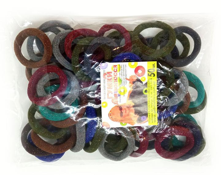 Резинка для волос темная с люрексом 50 шт Киев - изображение 1