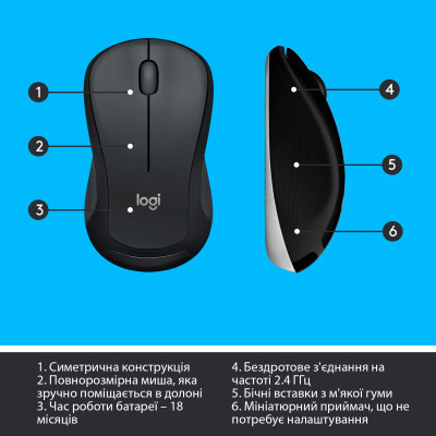 Комплект Logitech MK540 Advanced Wireless UA Black (920-008685) Вінниця - фото 2
