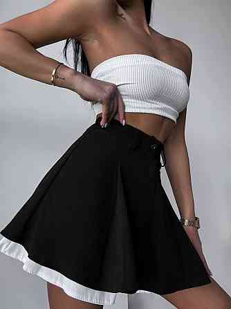 Женская трендовая юбка-шорты вельвет + коттон Черный, 46/48 Одесса