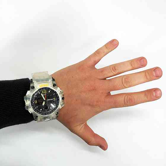 Армейские часы с водонепроницаемостью SKMEI 1155BWT, Мужские спортивные часы с гарантией NV-74 Львов