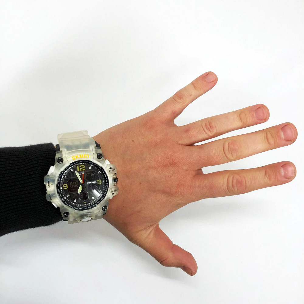 Армейские часы с водонепроницаемостью SKMEI 1155BWT, Мужские спортивные часы с гарантией NV-74 Львов - изображение 5