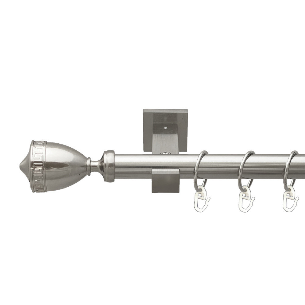 Карниз Orvit Афіна металевий однорядний техно гладка труба кільце металеве Нержавіюча Сталь 25 мм 240 см Львов - изображение 1