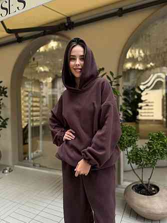 Жіночий стильний теплий костюм двосторонній фліс-полір Шоколад Одеса