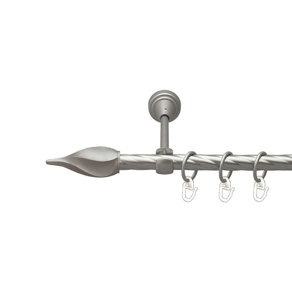 Карниз Orvit Твісто металевий однорядний відкритий скручена труба кільце металеве Сатин 16 мм 160 см Львов - изображение 1