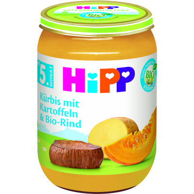 Детское пюре HiPP Organic Гарбуз та картопля з яловичиною, 190 г (4062300261532) Винница - изображение 1