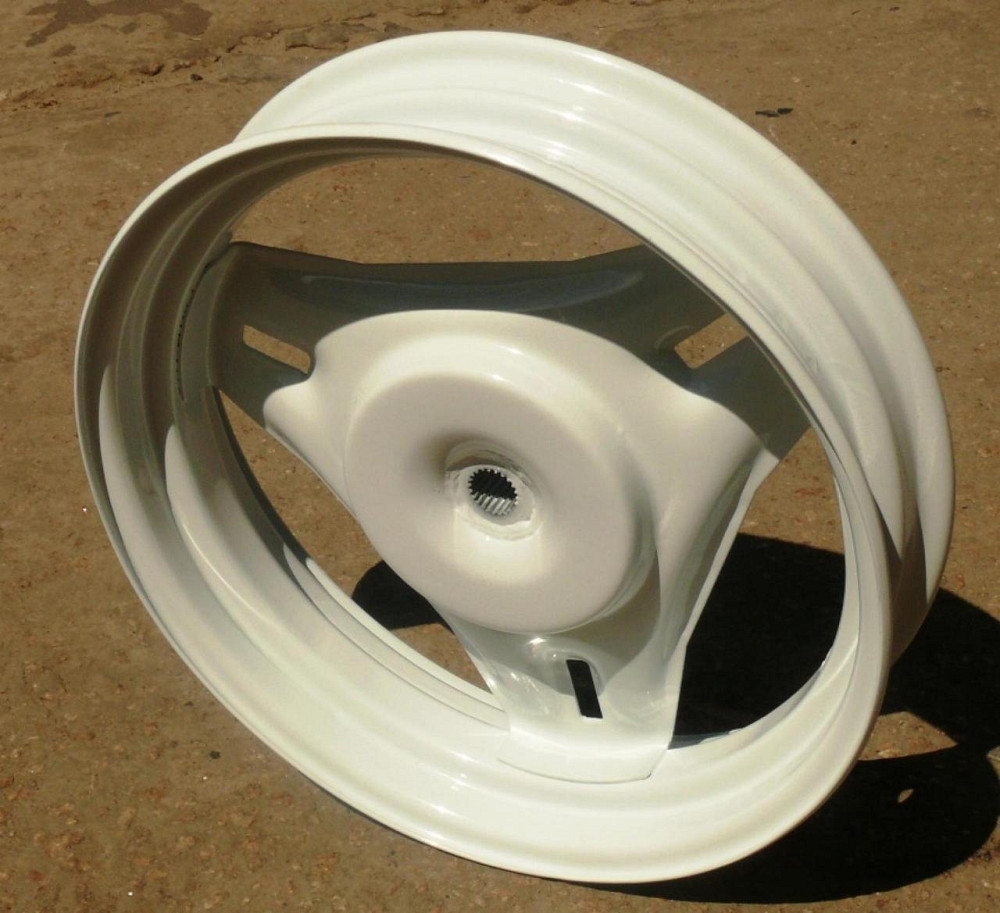 Диск колеса 2.15*10 (зад, барабан) (метал, 22 шліци) (білий) Хонда DIO-2 Мукачево - фото 1