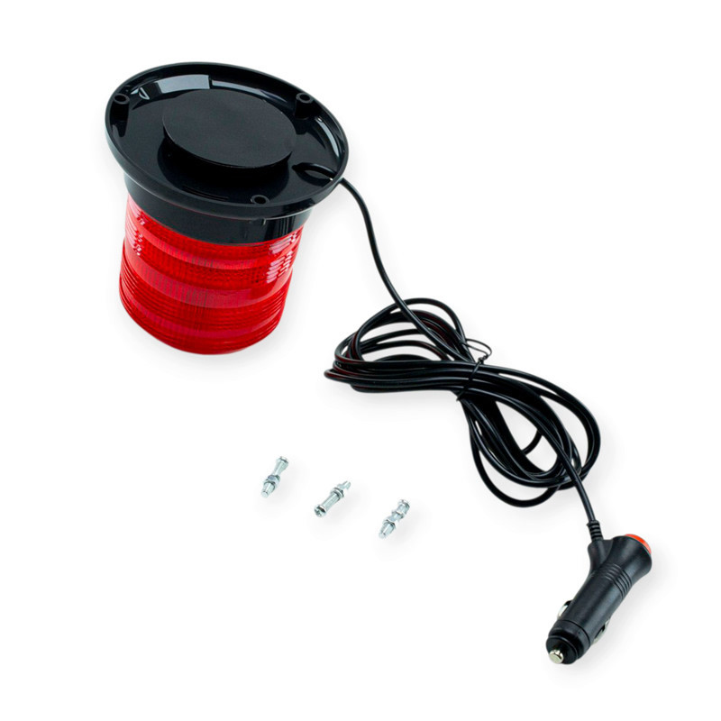 Мигалка LED 12 24В d-85мм, выстота 125мм прикуриватель, магнит красная Мукачево - изображение 1