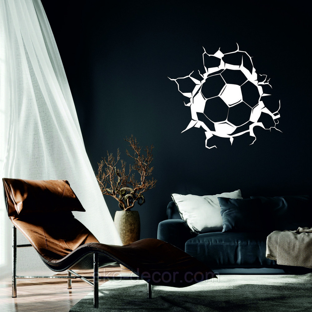 Декоративне настінне Панно  «М'яч» , Декор на стіну 50*45 см, Білий Київ - фото 1