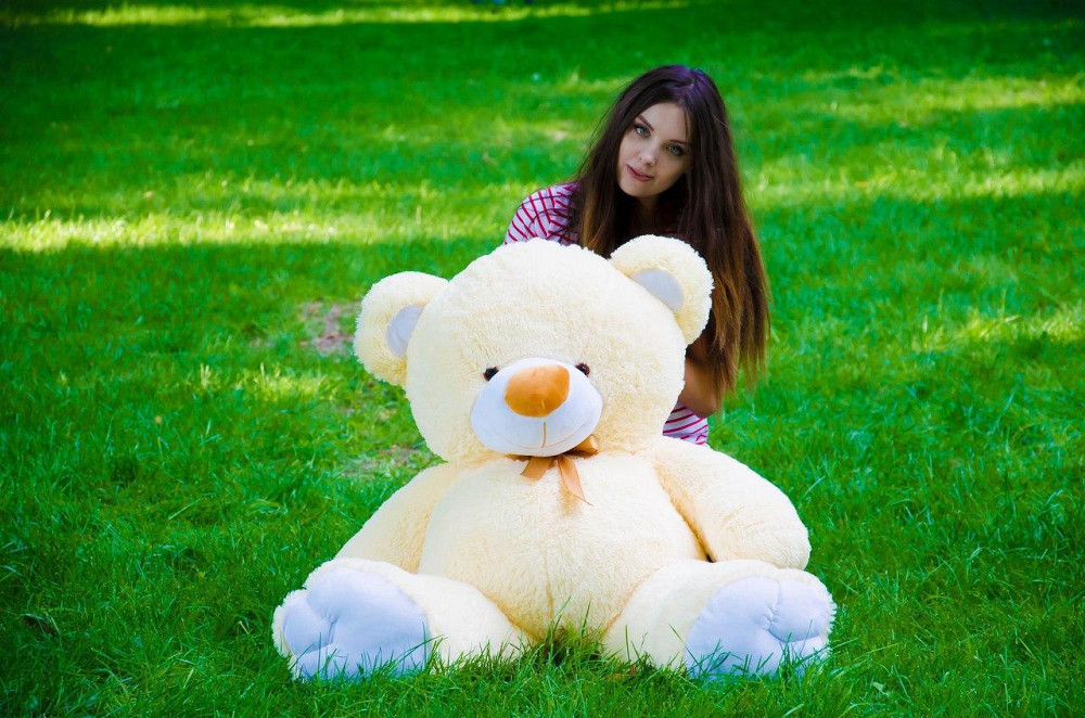 Плюшевий ведмедик М'яка іграшка Томии 150 см Персиковий Тернопіль - фото 4