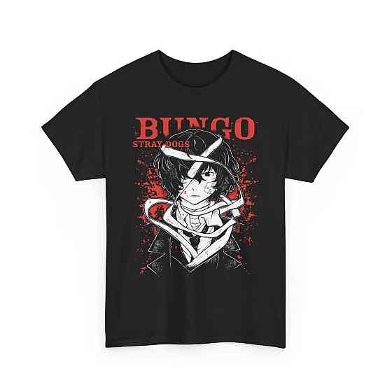Футболка для мальчика аниме Бунгоу Страй Догс Дазаи оверсайз (рост от 165 до 180 ) Черний AnimeJ0129m Днепр
