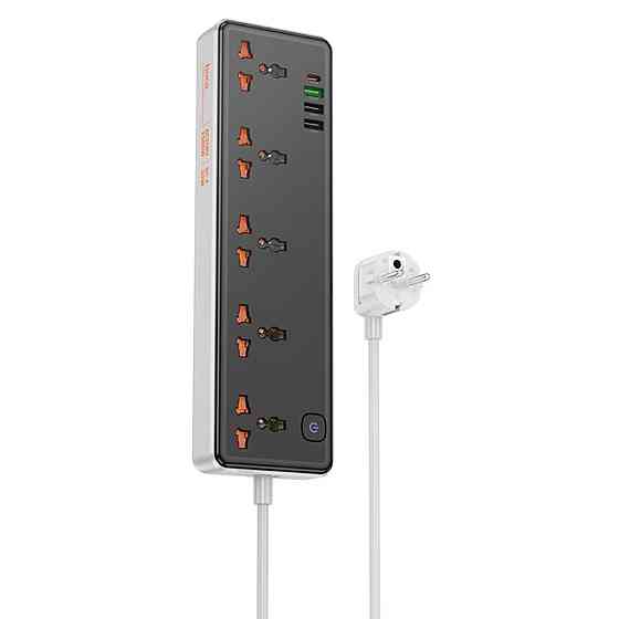 Мережевий подовжувач HOCO AC14A Rico 5-position socket(PD30W/1C3A) Black (6942007607179 ) Київ