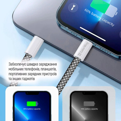 Дата кабель USB-C to Lightning 1.0m 27W black ColorWay (CW-CBPDCL061-BK) Винница - изображение 7