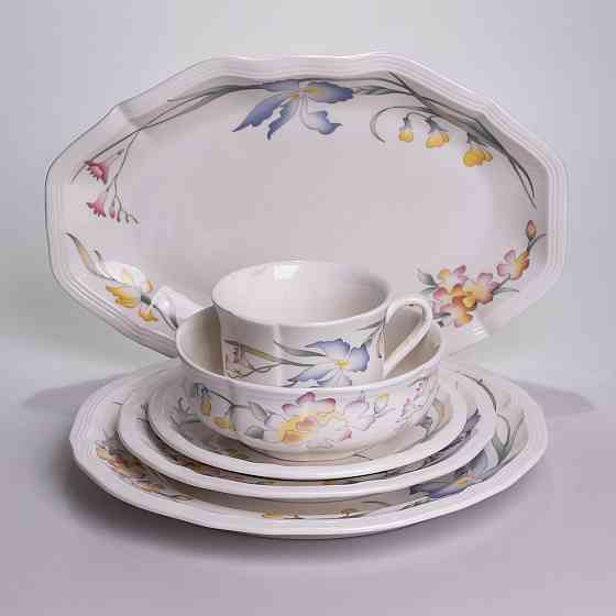 Столовий набір посуду тарілок і чашок 32 предмети на 6 персон Villeroy порцеляновий YY78-8A SBR Київ