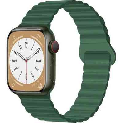 Ремешок для смарт-часов Drobak Silicone Magnetic Link для Apple Watch All Series Ultra 2 49/45/44/42mm Army Green (898926) Винница