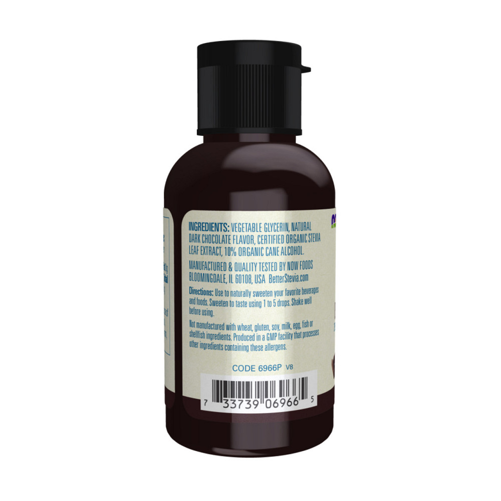 Стевія NOW BetterStevia Liquid - 59ml чорний шоколад Київ - фото 3