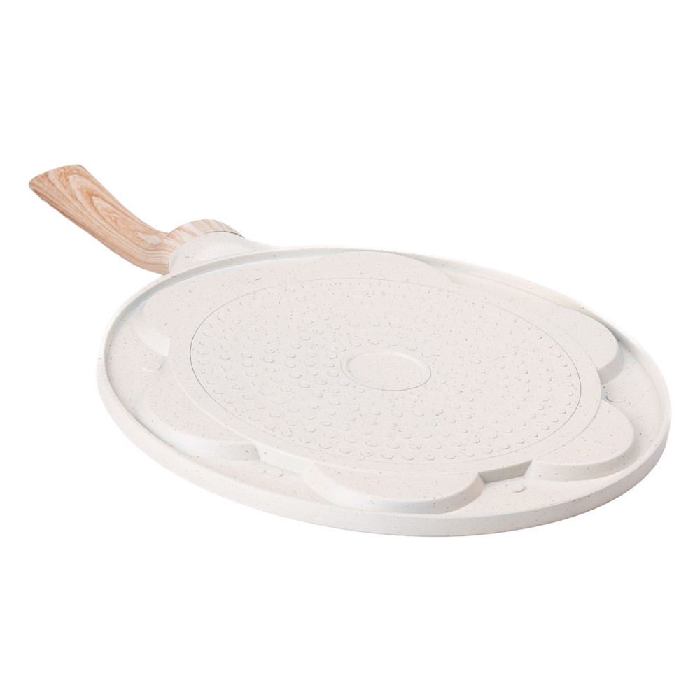 Сковорода з антипригарним покриттям 26 см для млинців, яєць та оладок 7-сегментна кругла бежева HP-39-582-W Київ - фото 4