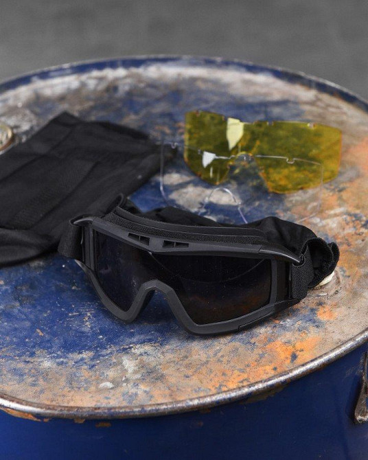 ТАКТИЧНІ ОЧКИ МАСКА ЗАХИСТНА black Одеса - фото 4