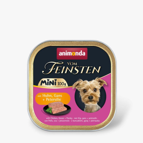Корм вологий Animonda Vom Feinsten Mini для дорослих собак малих порід з куркою, гускою + петрушка 100 г Київ - фото 1