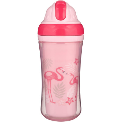 Поильник-непроливайка Canpol babies Фламинго двойная стенка с силиконовой трубочкой 260 мл (74/050) Винница - изображение 2