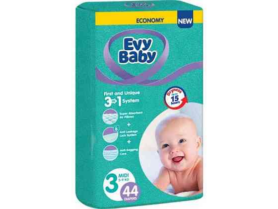 Підгузки р.3 44шт midi twin (5-9 кг) ТМ Evy baby   Solmir Київ