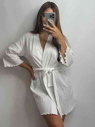 Халат жіночий для дому з трикотажу Молочний XL/2XL Харків